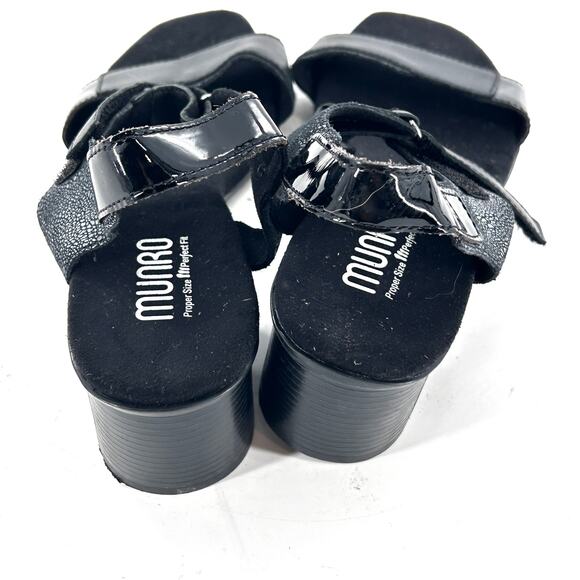 Munro Denise Block Heel Sandals 10 Black NWOT Comfort Travel Capsule Career - Picture 8 of 8